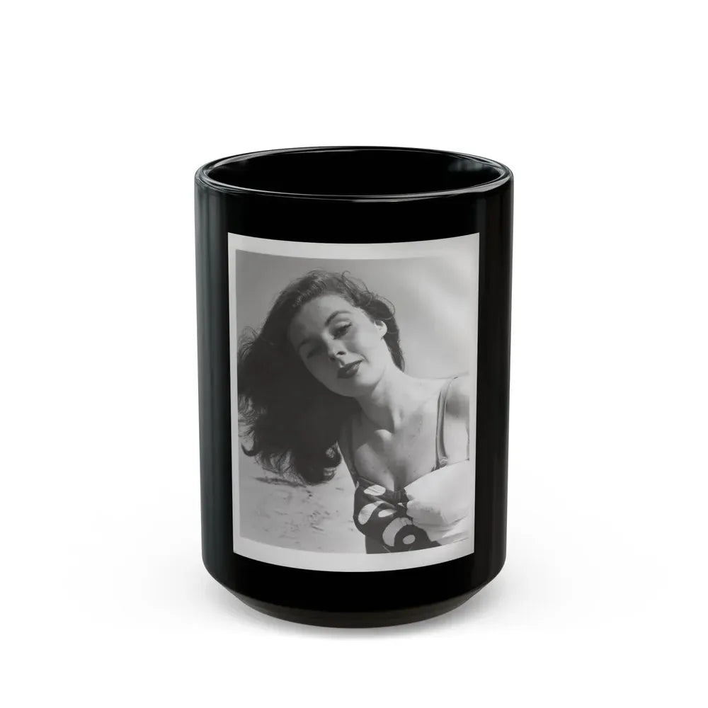 Elaine Stewart #167 - Negative Struck B&W 8x10 50's Head & Upper Body Body 1 Piece Swimsuit Cheesecake HQ Photo (Vintage Female Icon) Black Coffee Mug 15oz - Go Mug Yourself