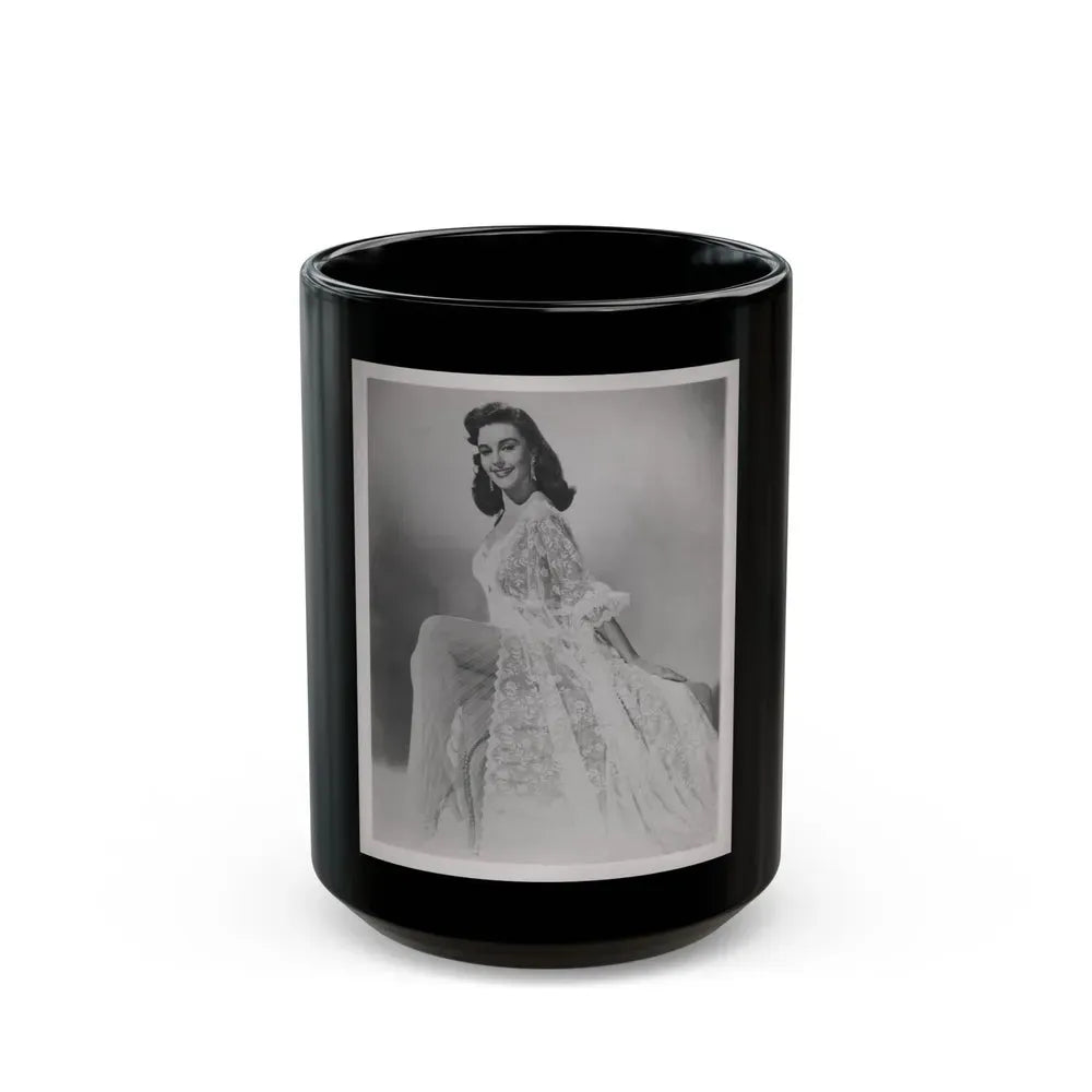 Elaine Stewart #168 - Negative Struck B&W 8x10 50's Era Full Body Glamour Dress HQ Photo (Vintage Female Icon) Black Coffee Mug 15oz - Go Mug Yourself