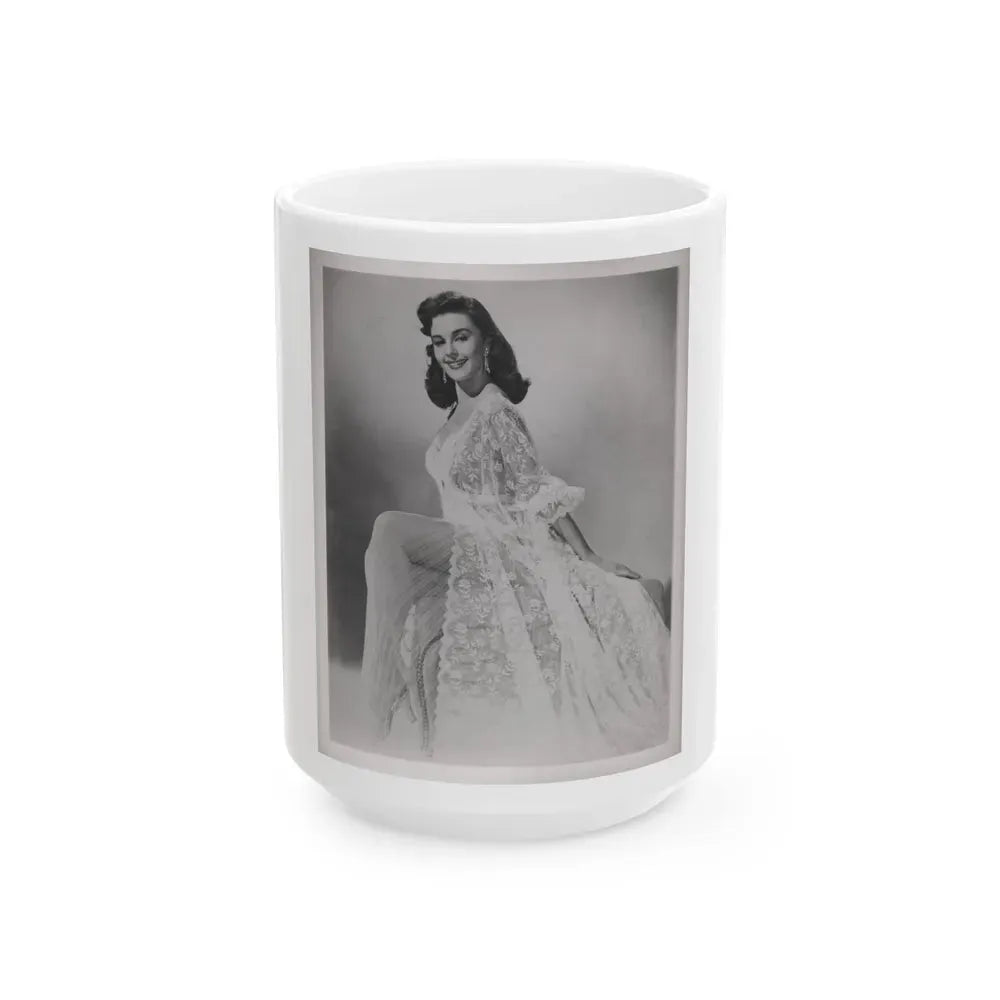 Elaine Stewart #168 - Negative Struck B&W 8x10 50's Era Full Body Glamour Dress HQ Photo (Vintage Female Icon) White Coffee Mug 15oz - Go Mug Yourself