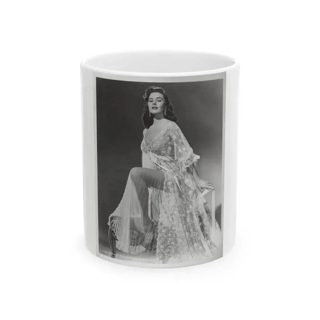 Elaine Stewart #169 - Negative Struck B&W 8x10 50's Era Full Body Glamour Dress HQ Photo (Vintage Female Icon) White Coffee Mug 11oz - Go Mug Yourself