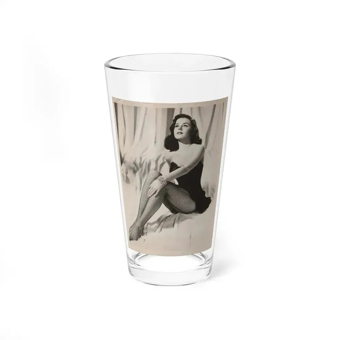 Elaine Stewart #170 - Vintage B&W 8x10 50's Era Full Body Glamour Fishnet Stockings Photo (Vintage Female Icon) Pint Glass 16oz 16oz - Go Mug Yourself
