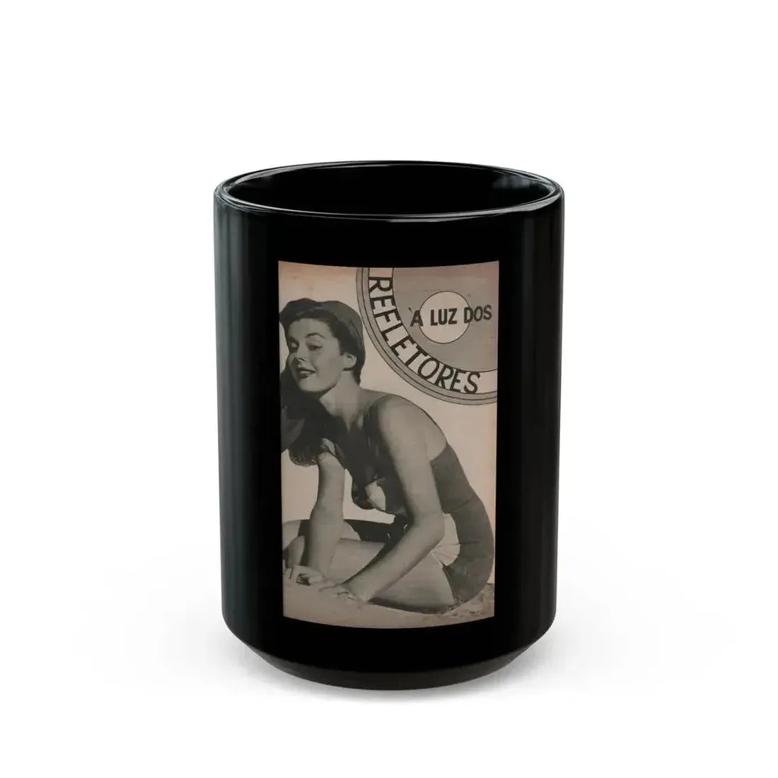 Elaine Stewart #171 - Pages 1 of 5 with, 1 Full Page B&W Photo from Aconteceu MARCO DE 1955 Brazilian Digest Mag. (Vintage Female Icon) Black Coffee Mug 15oz - Go Mug Yourself