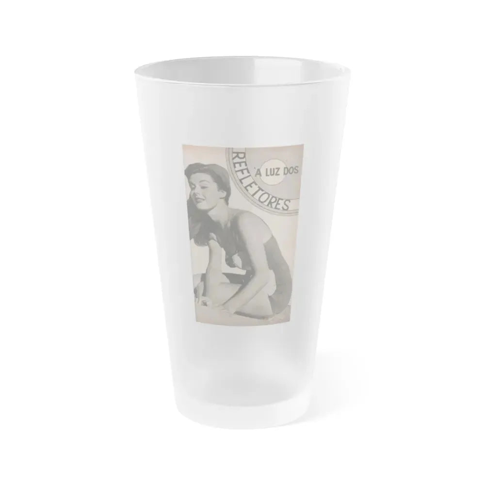 Elaine Stewart #171 - Pages 1 of 5 with, 1 Full Page B&W Photo from Aconteceu MARCO DE 1955 Brazilian Digest Mag. (Vintage Female Icon) Frosted Pint Glass 16oz 16oz Frosted - Go Mug Yourself
