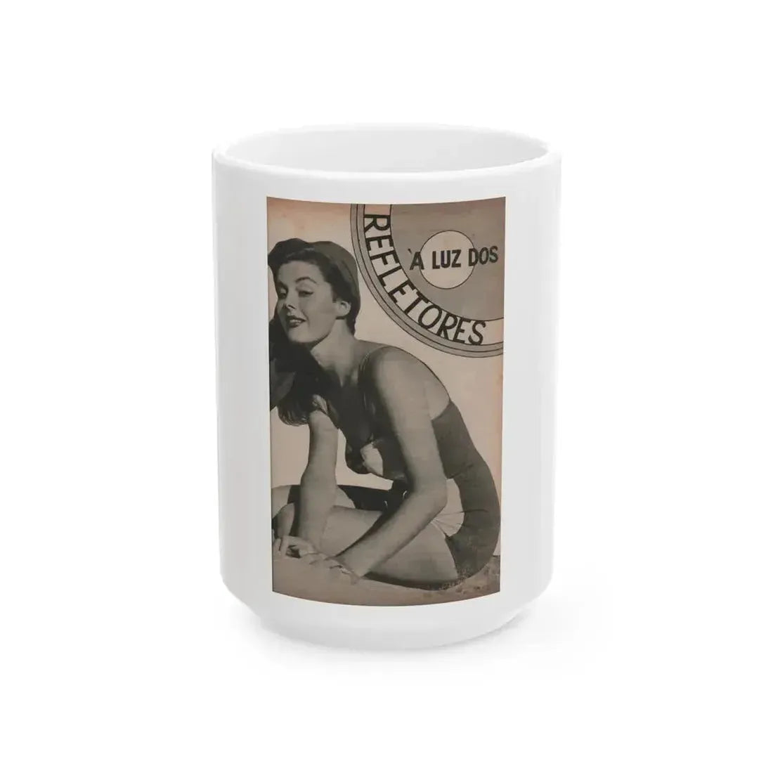Elaine Stewart #171 - Pages 1 of 5 with, 1 Full Page B&W Photo from Aconteceu MARCO DE 1955 Brazilian Digest Mag. (Vintage Female Icon) White Coffee Mug 15oz - Go Mug Yourself