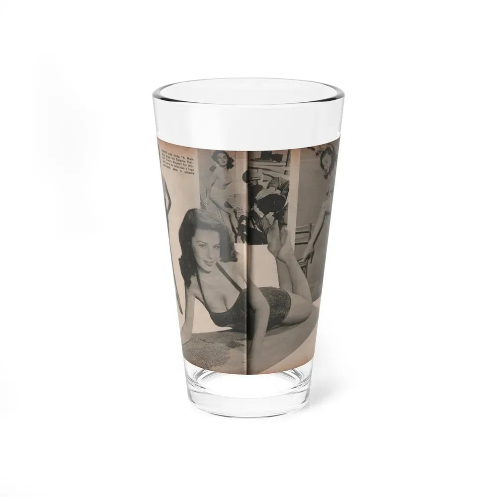 Elaine Stewart #173 - Pages 4 & 5 of 5 with, B&W Centerfold, 3 B&W Pics & Caption from Aconteceu MARCO DE 1955 Brazilian Digest Mag. (Vintage Female Icon) Pint Glass 16oz 16oz - Go Mug Yourself