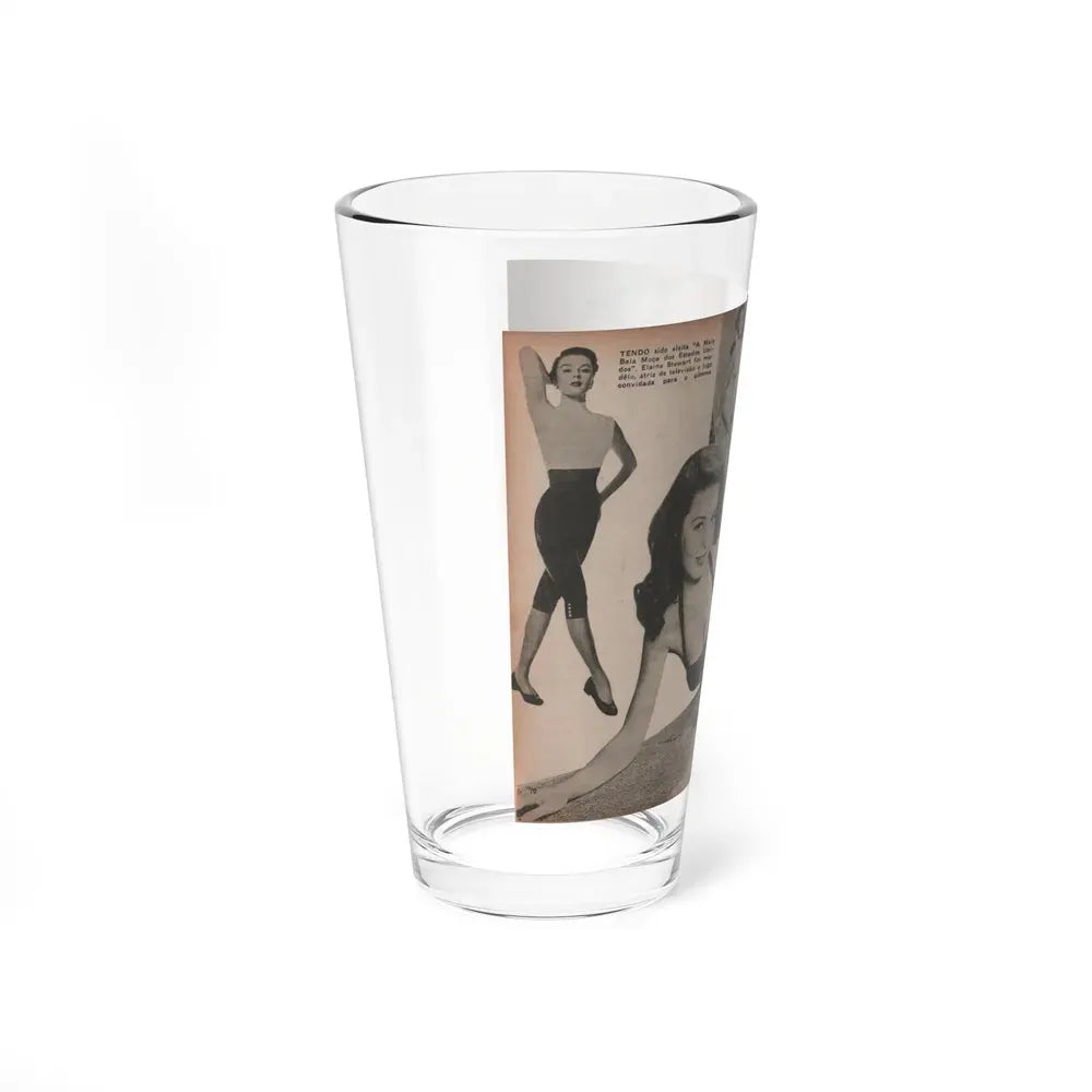 Elaine Stewart #173 - Pages 4 & 5 of 5 with, B&W Centerfold, 3 B&W Pics & Caption from Aconteceu MARCO DE 1955 Brazilian Digest Mag. (Vintage Female Icon) Pint Glass 16oz - Go Mug Yourself