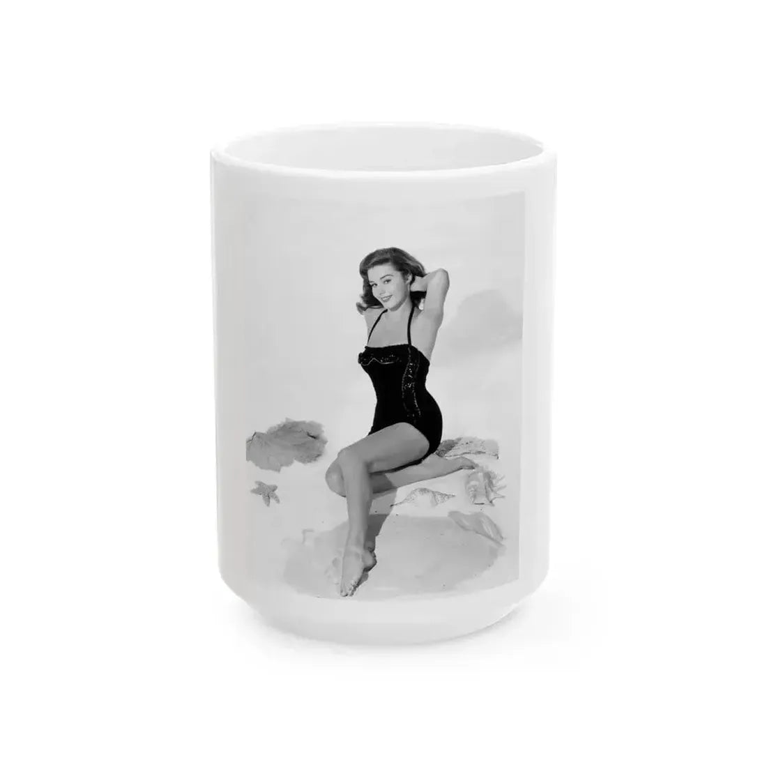 Elaine Stewart #23 1 (Vintage Female Icon) White Coffee Mug 15oz - Go Mug Yourself