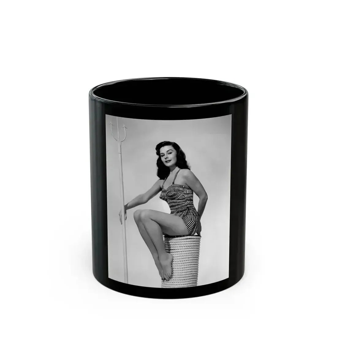 Elaine Stewart #32 (Vintage Female Icon) Black Coffee Mug 11oz - Go Mug Yourself