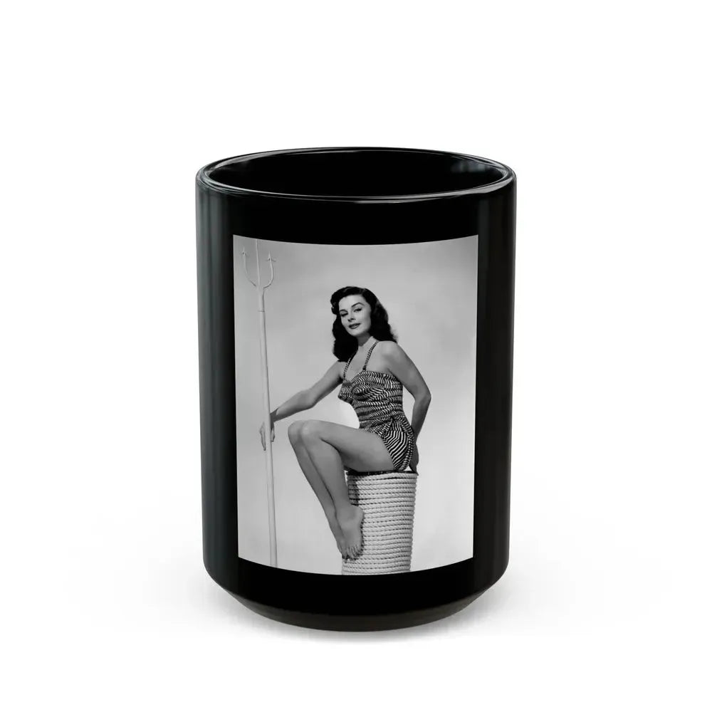 Elaine Stewart #32 (Vintage Female Icon) Black Coffee Mug 15oz - Go Mug Yourself