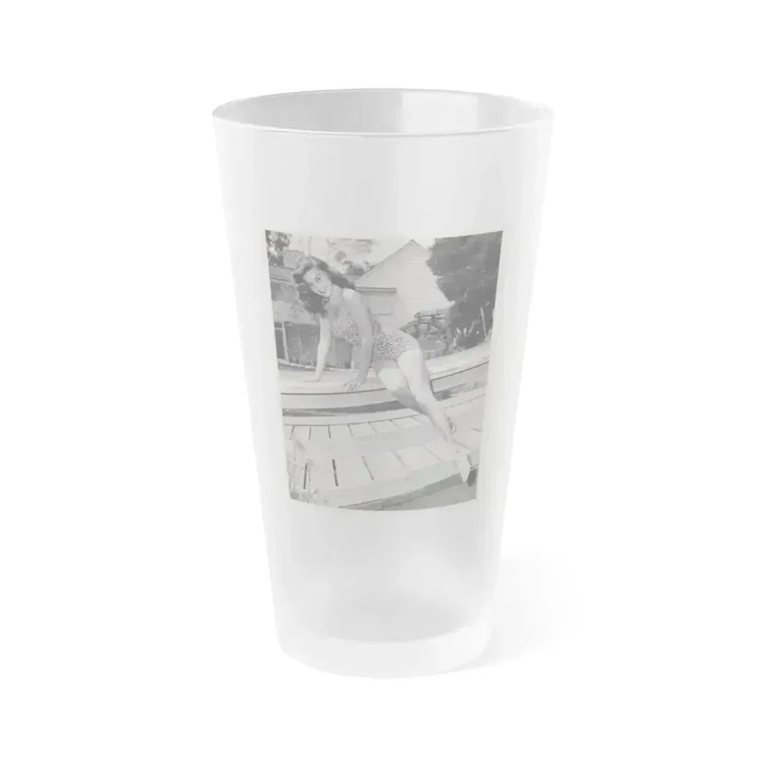 Elaine Stewart #65 (Vintage Female Icon) Frosted Pint Glass 16oz 16oz Frosted - Go Mug Yourself