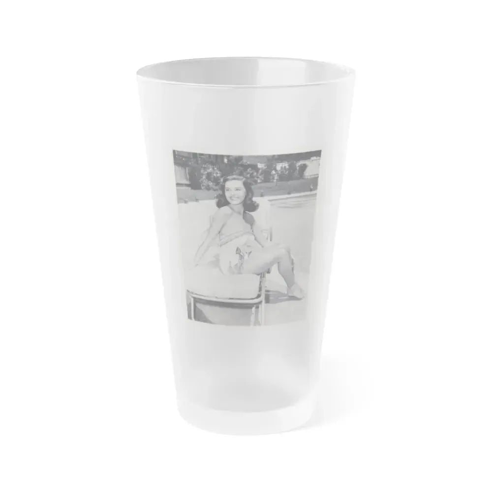 Elaine Stewart #73 (Vintage Female Icon) Frosted Pint Glass 16oz 16oz Frosted - Go Mug Yourself
