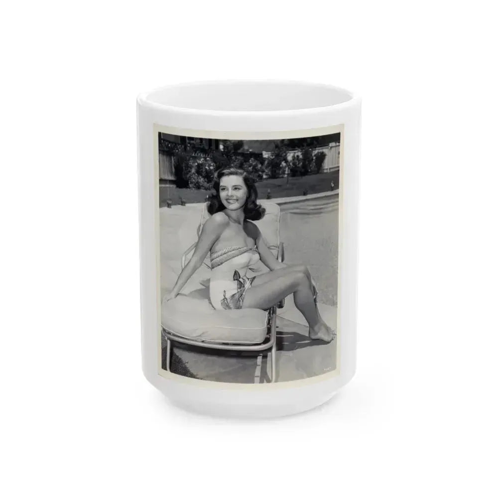 Elaine Stewart #73 (Vintage Female Icon) White Coffee Mug 15oz - Go Mug Yourself