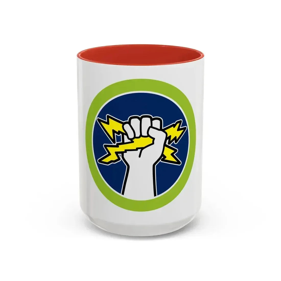 Electricity (Boy Scout Merit Badge) Accent Coffee Mug 15oz Red - Go Mug Yourself