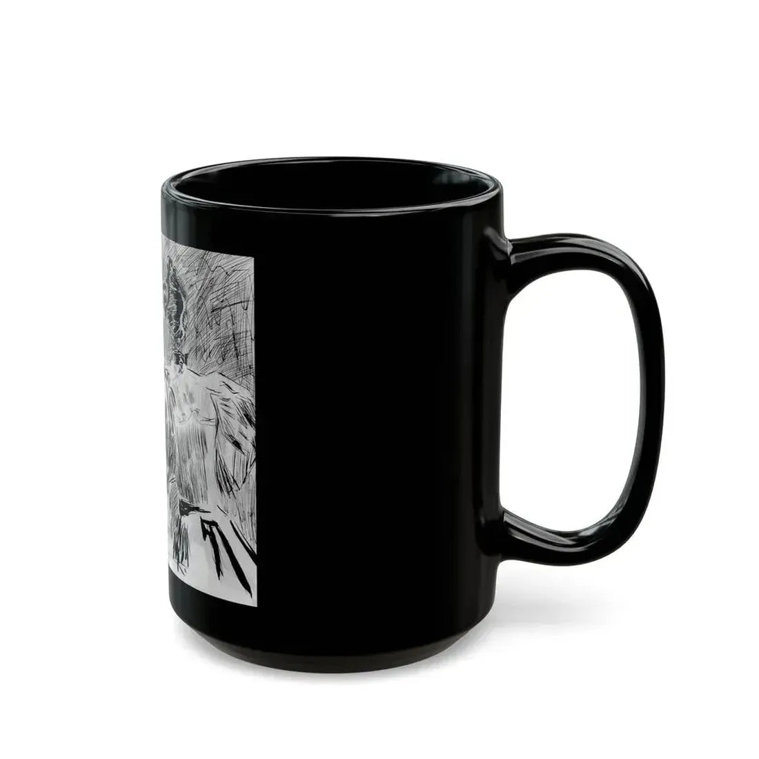 Elegant interior with man and woman - Black Coffee Mug - Go Mug Yourself