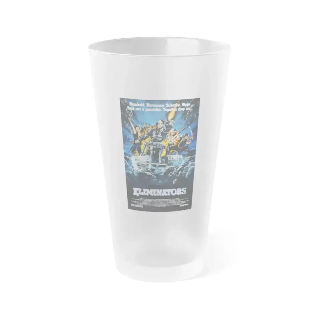 ELIMINATORS 1986 Movie Poster - Frosted Pint Glass 16oz 16oz Frosted - Go Mug Yourself
