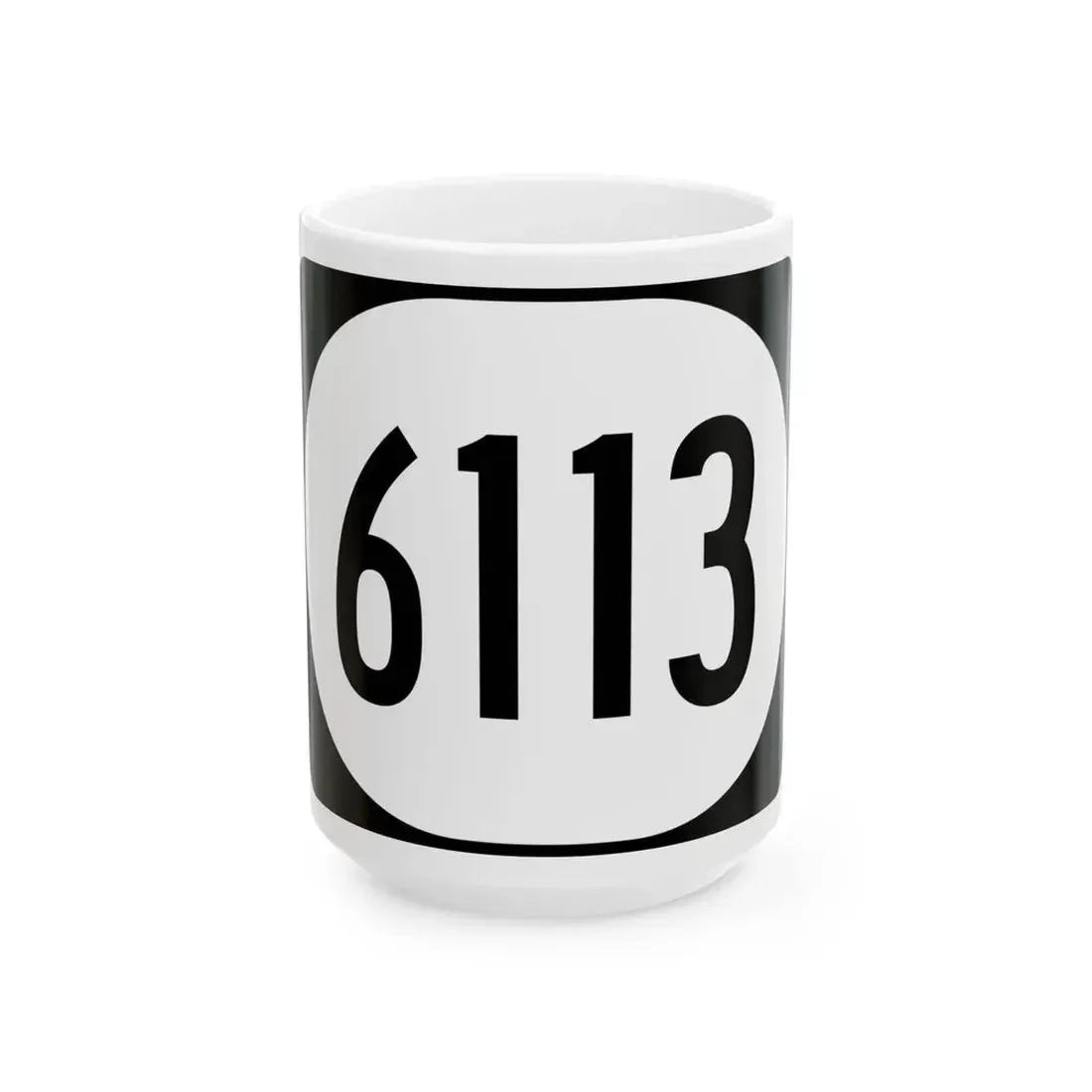 Elongated circle 6113 (Kentucky) (Road Sign) White Coffee Mug 15oz - Go Mug Yourself