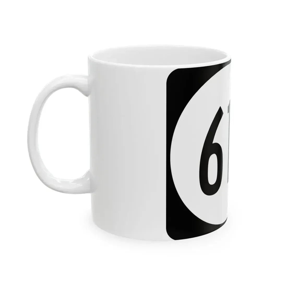 Elongated circle 6113 (Kentucky) (Road Sign) White Coffee Mug - Go Mug Yourself