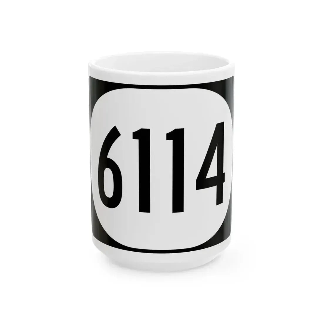 Elongated circle 6114 (Kentucky) (Road Sign) White Coffee Mug 15oz - Go Mug Yourself