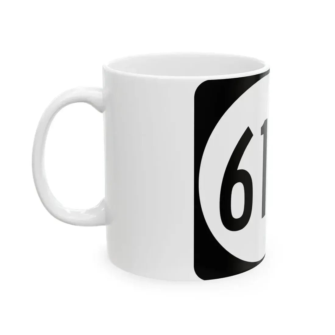 Elongated circle 6140 (Kentucky) (Road Sign) White Coffee Mug - Go Mug Yourself