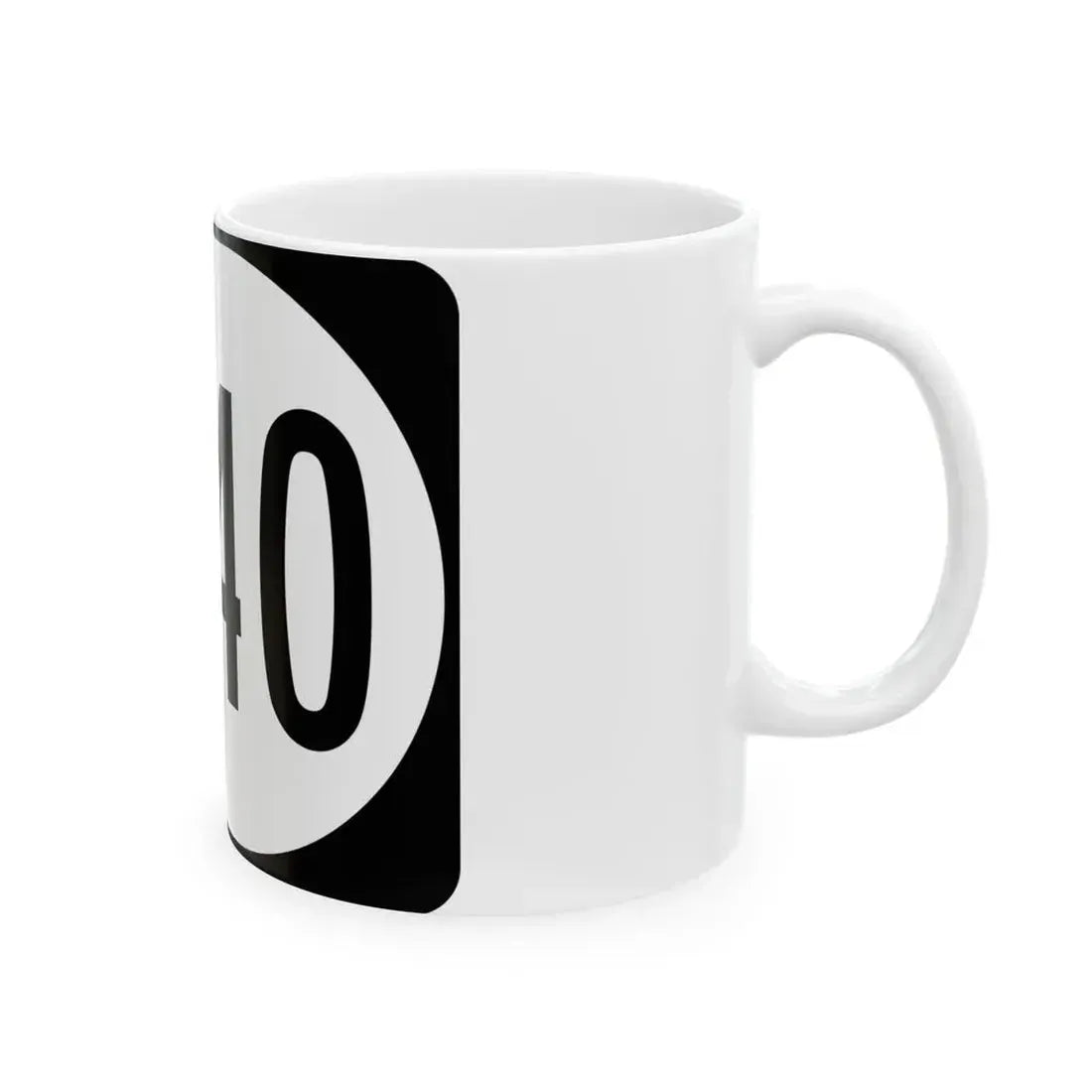 Elongated circle 6140 (Kentucky) (Road Sign) White Coffee Mug - Go Mug Yourself