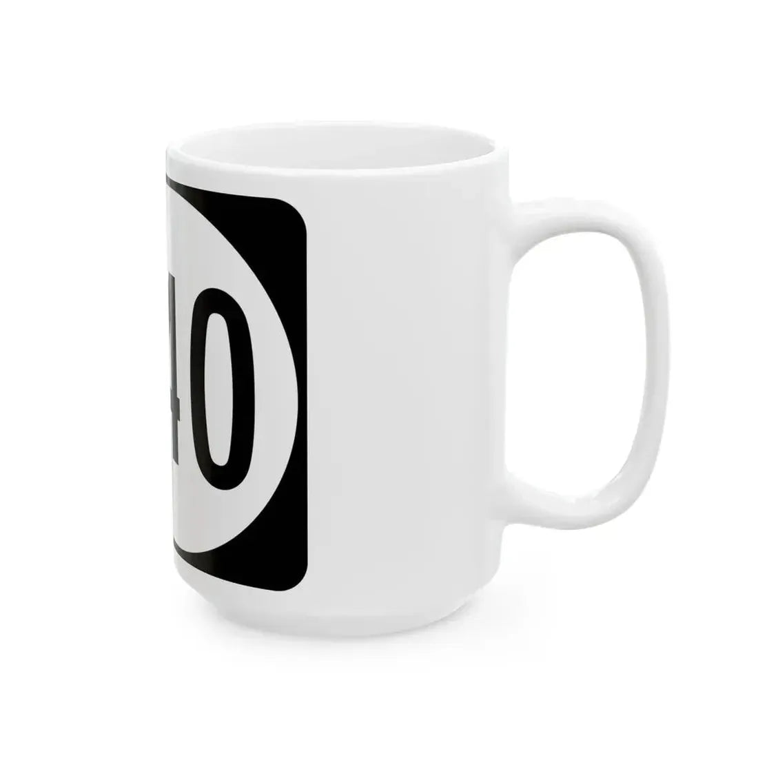 Elongated circle 6140 (Kentucky) (Road Sign) White Coffee Mug - Go Mug Yourself
