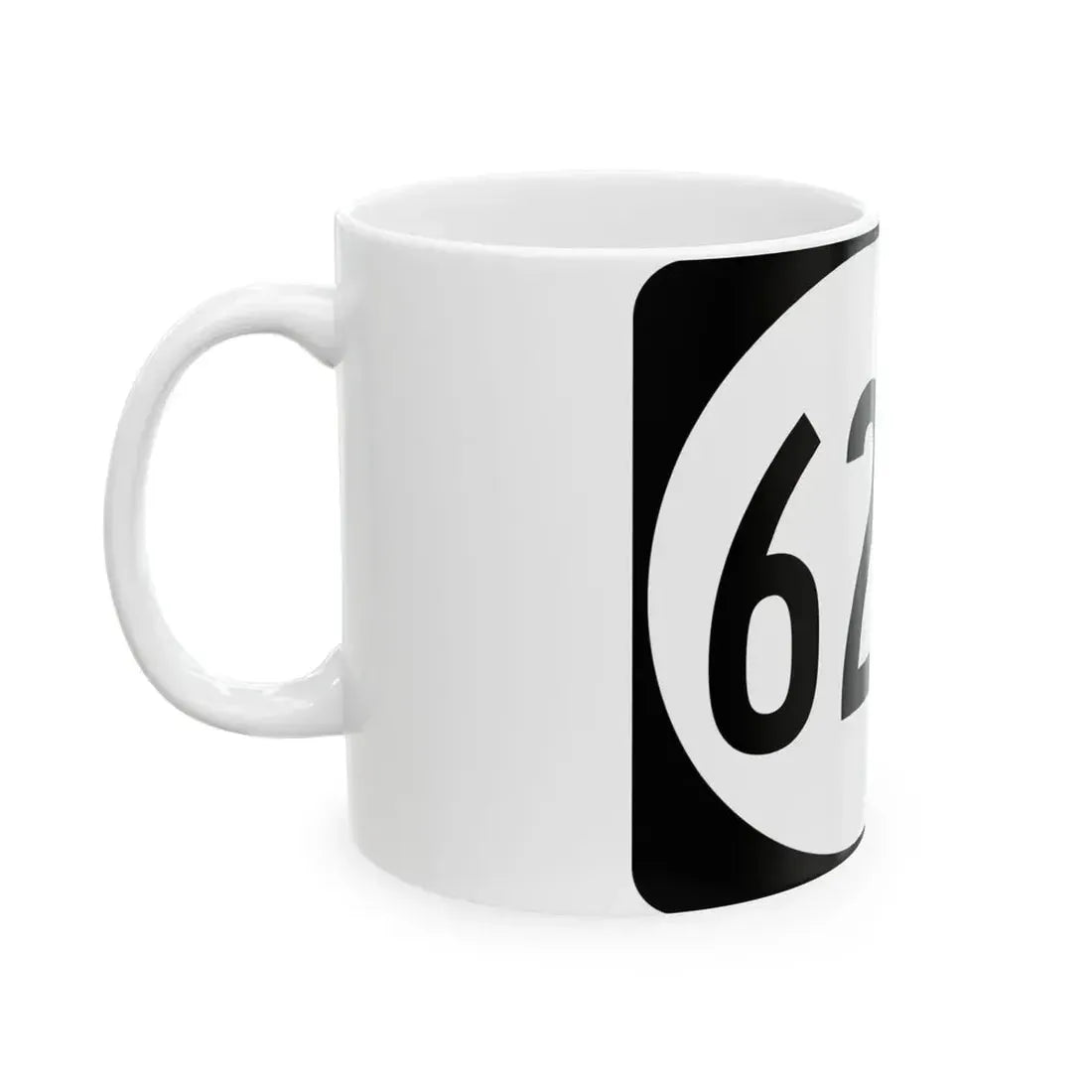 Elongated circle 6279 (Kentucky) (Road Sign) White Coffee Mug - Go Mug Yourself
