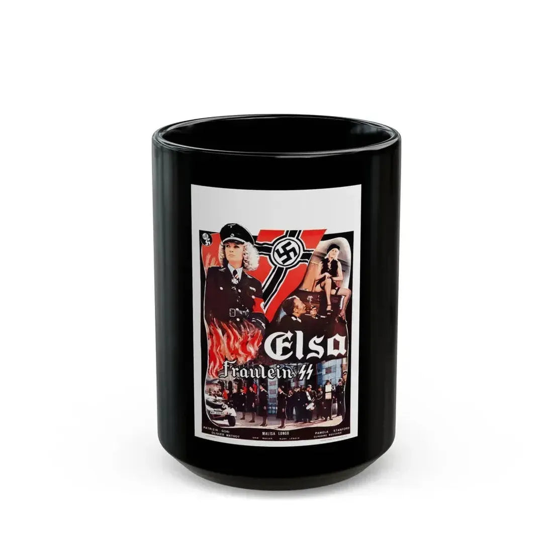 ELSA FRAULEIN SS (FRENCH) 1977 Movie Poster - Black Coffee Mug 15oz - Go Mug Yourself