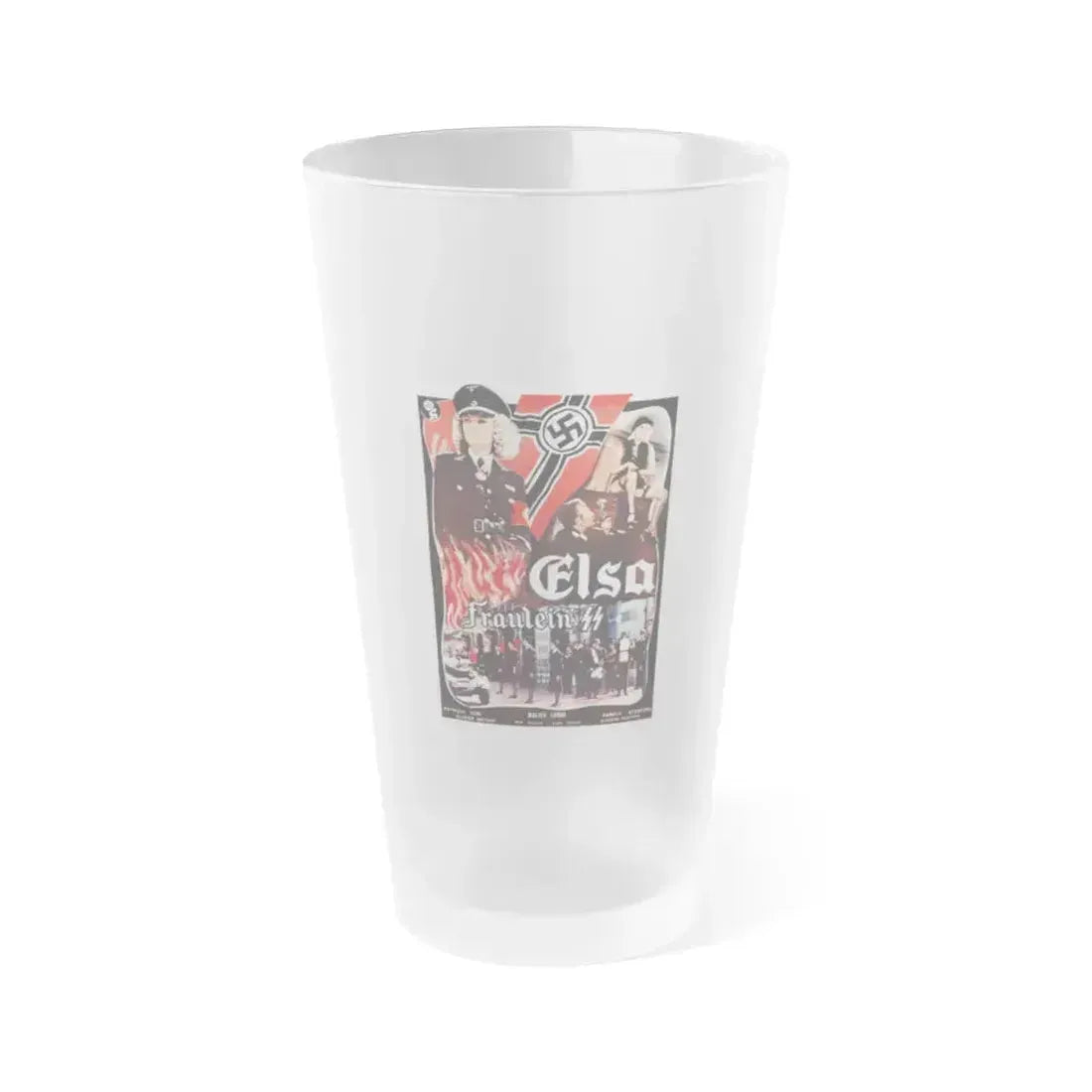 ELSA FRAULEIN SS (FRENCH) 1977 Movie Poster - Frosted Pint Glass 16oz 16oz Frosted - Go Mug Yourself