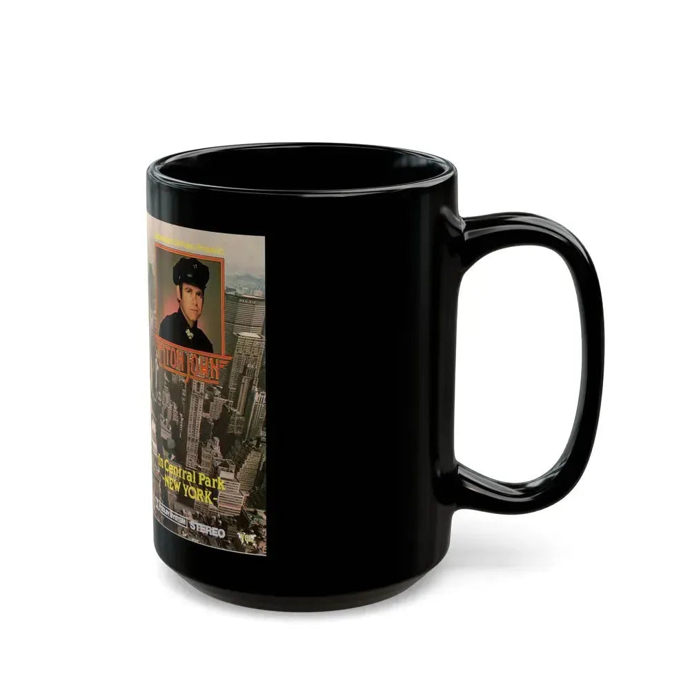 ELTON JOHN IN CENTRAL PARK NEW YORK (VHS COVER) - Black Coffee Mug - Go Mug Yourself