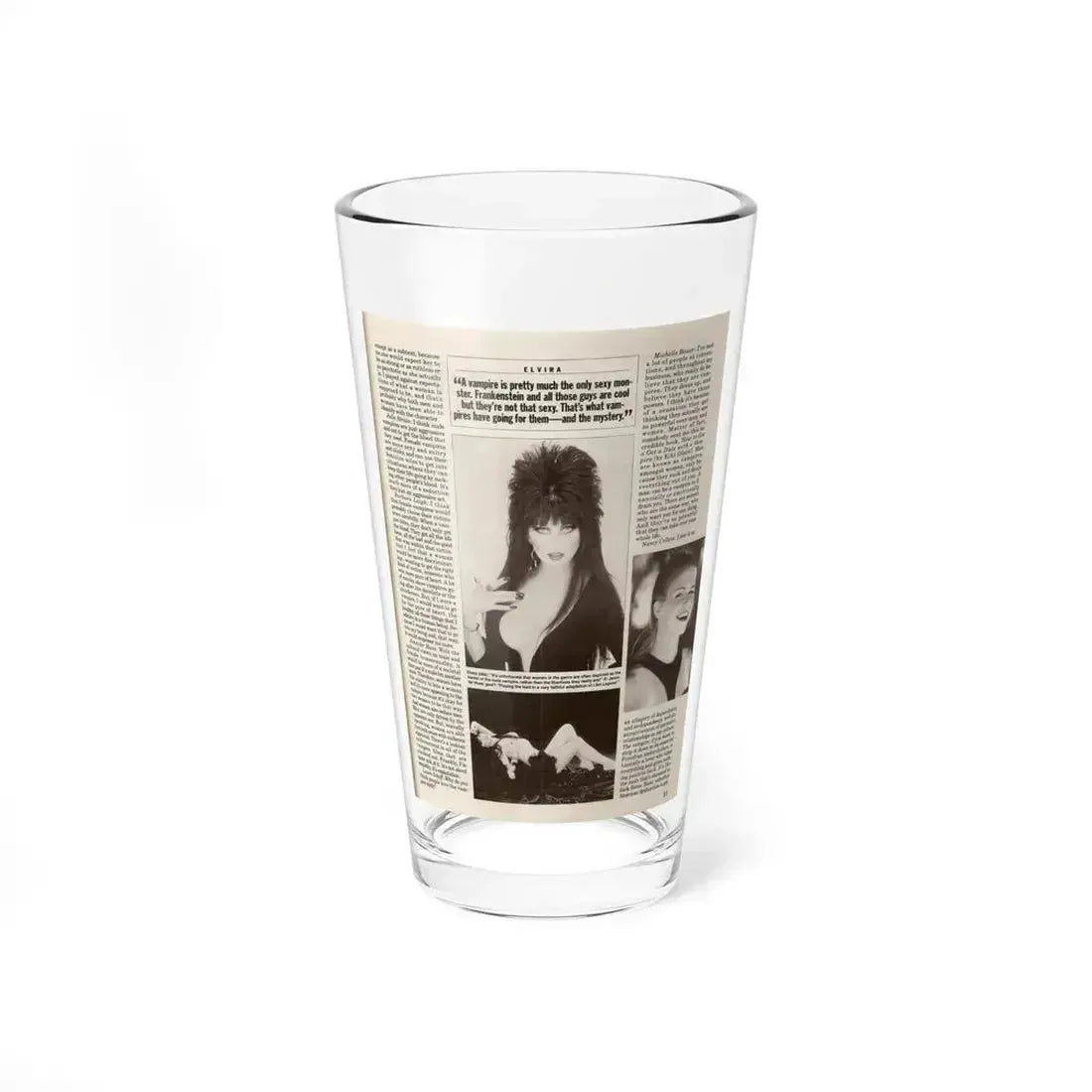 Elvira, Mistress Of The Dark #169 - B&W Photos & Article (Vintage Female Icon) Pint Glass 16oz 16oz - Go Mug Yourself