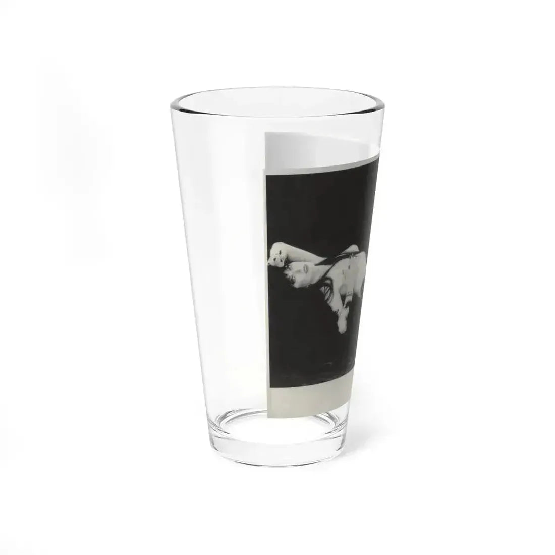 Elvira, Mistress Of The Dark #179 - B&W Half Naked Magazine Clipping (Vintage Female Icon) Pint Glass 16oz - Go Mug Yourself