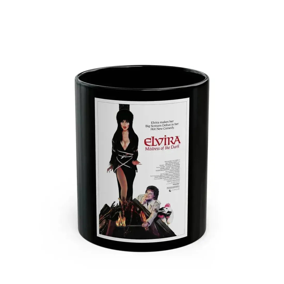 ELVIRA MISTRESS OF THE DARK 1988 Movie Poster - Black Coffee Mug 11oz - Go Mug Yourself