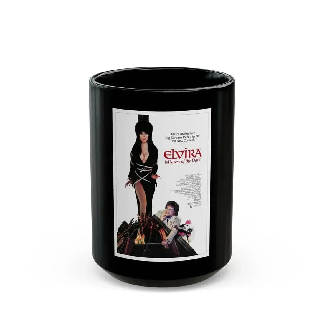 ELVIRA MISTRESS OF THE DARK 1988 Movie Poster - Black Coffee Mug 15oz - Go Mug Yourself