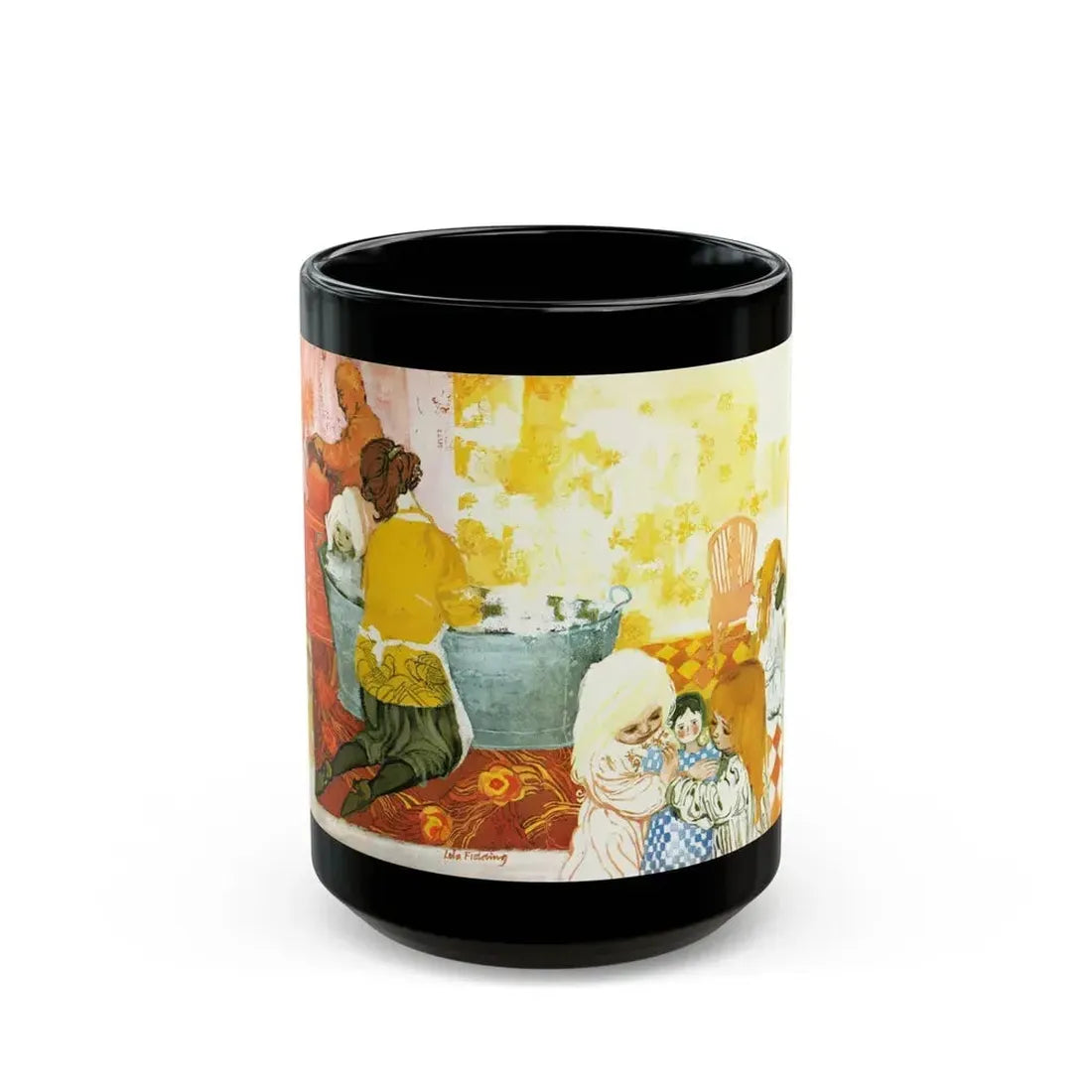 Em And Vi by Susan Lyle-Scott (2), Homes And Gardens magazine, 1964 - Black Coffee Mug 15oz - Go Mug Yourself