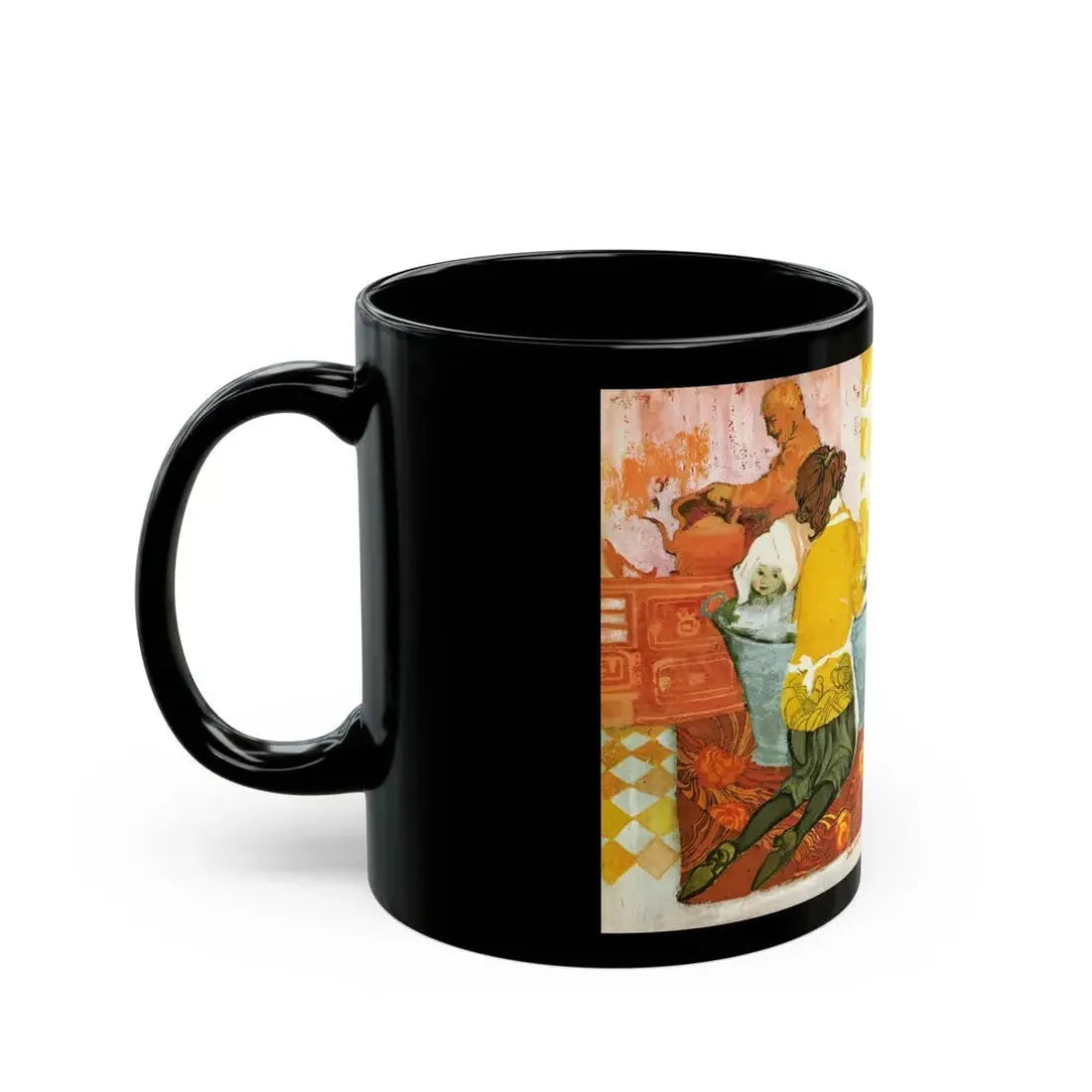 Em And Vi by Susan Lyle-Scott (2), Homes And Gardens magazine, 1964 - Black Coffee Mug - Go Mug Yourself