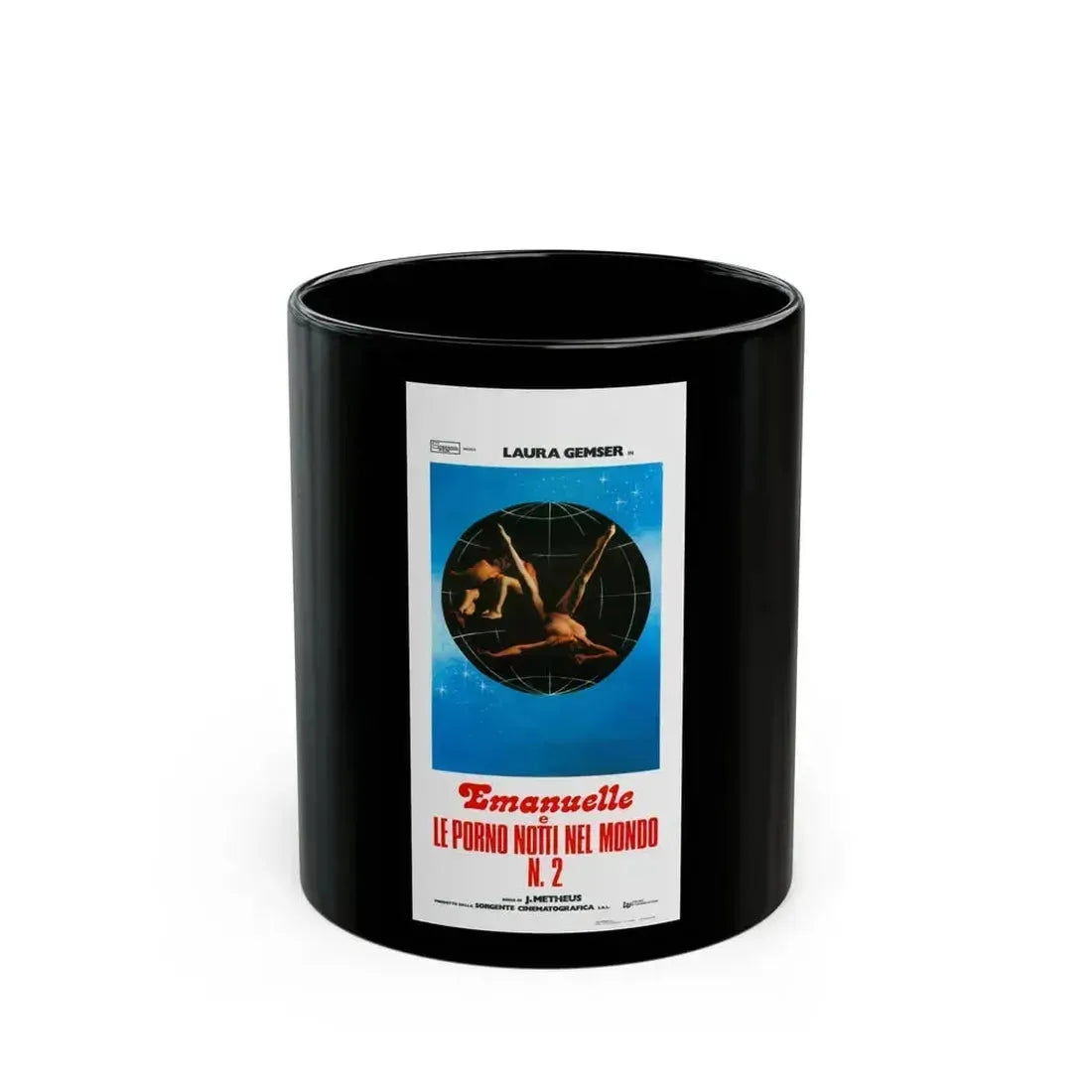 EMANUELLE AND THE EROTIC NIGHTS 1978 Movie Poster - Black Coffee Mug 11oz - Go Mug Yourself