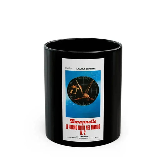 EMANUELLE AND THE EROTIC NIGHTS 1978 Movie Poster - Black Coffee Mug 11oz - Go Mug Yourself