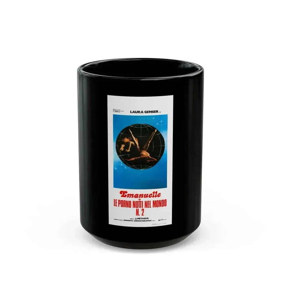 EMANUELLE AND THE EROTIC NIGHTS 1978 Movie Poster - Black Coffee Mug 15oz - Go Mug Yourself