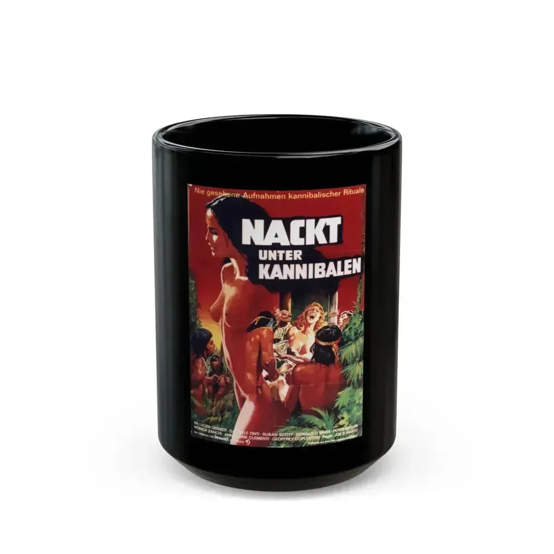 EMANUELLE AND THE LAST CANNIBALS 1977 Movie Poster - Black Coffee Mug 15oz - Go Mug Yourself