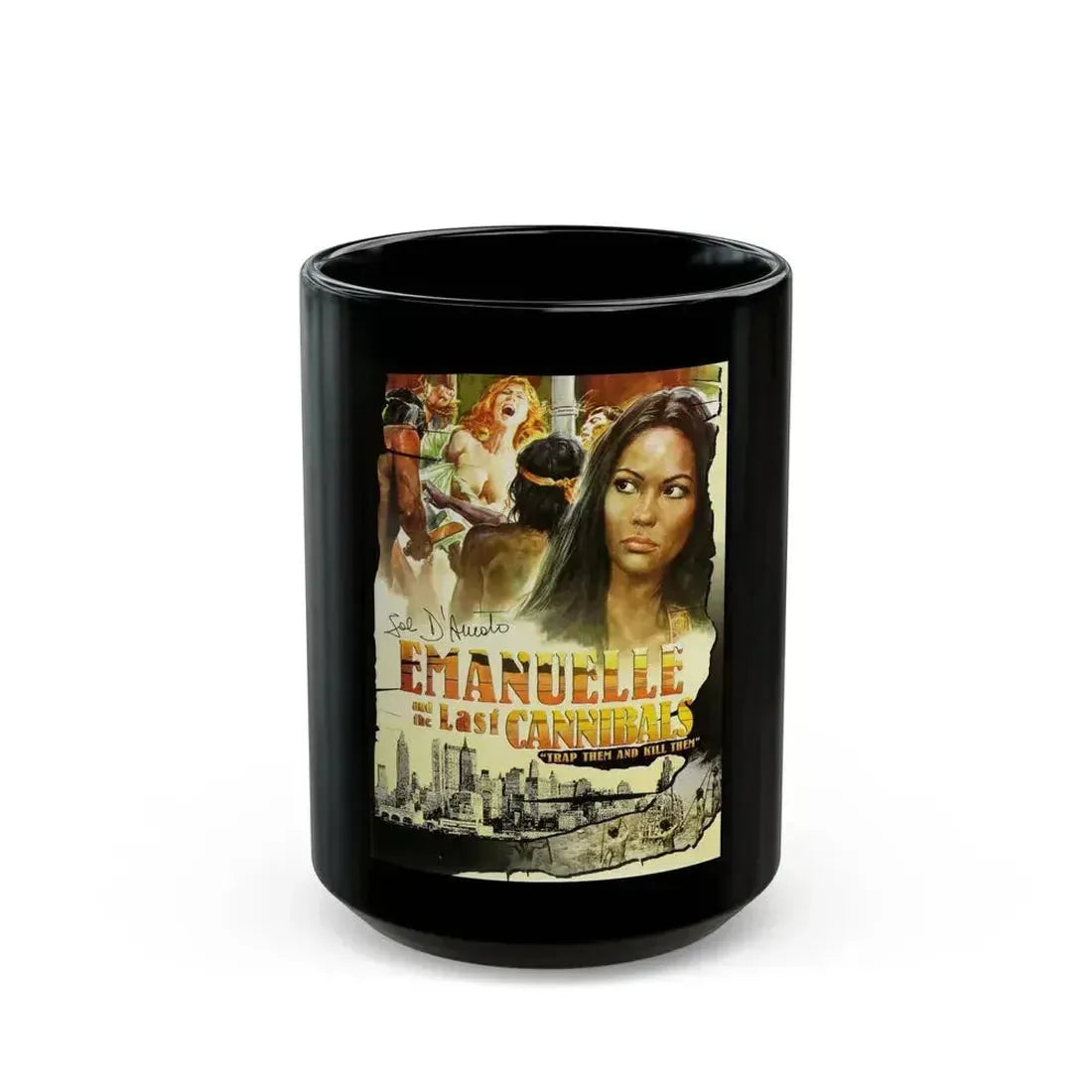 EMANUELLE AND THE LAST CANNIBALS (2) 1977 Movie Poster - Black Coffee Mug 15oz - Go Mug Yourself