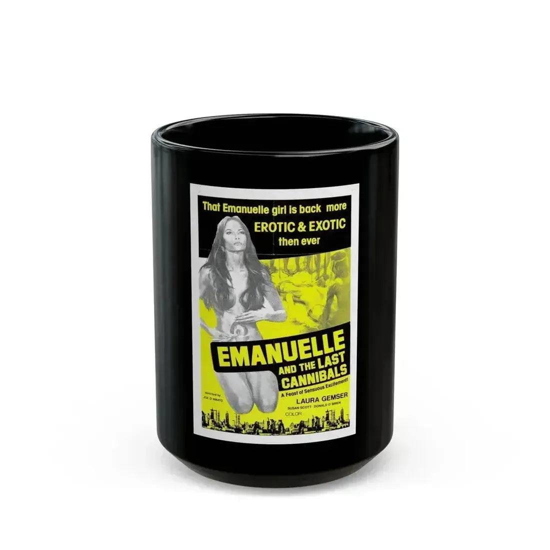 EMANUELLE AND THE LAST CANNIBALS (3) 1977 Movie Poster - Black Coffee Mug 15oz - Go Mug Yourself
