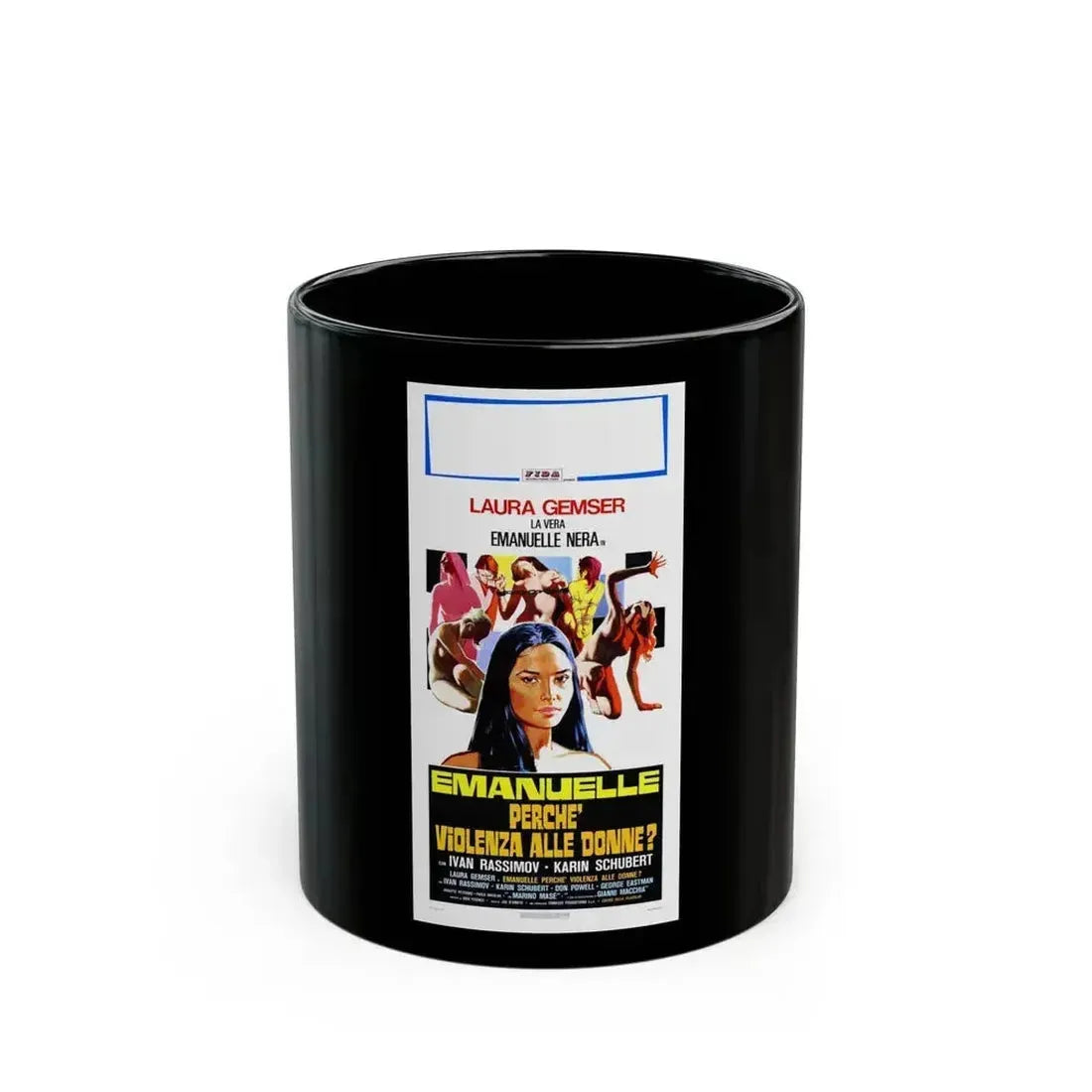 EMANUELLE AROUND THE WORLD (2) 1977 Movie Poster - Black Coffee Mug 11oz - Go Mug Yourself