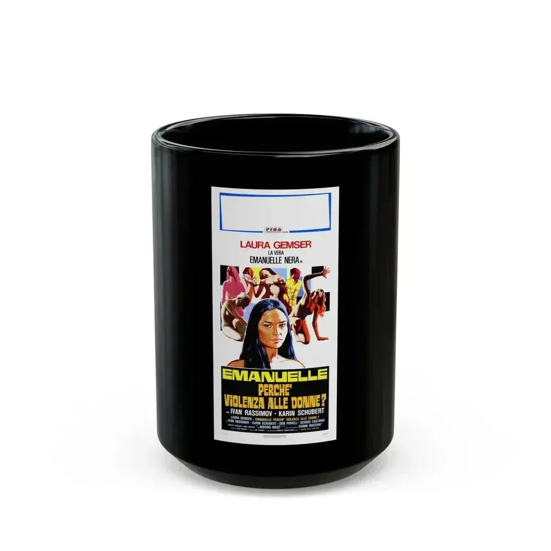 EMANUELLE AROUND THE WORLD (2) 1977 Movie Poster - Black Coffee Mug 15oz - Go Mug Yourself
