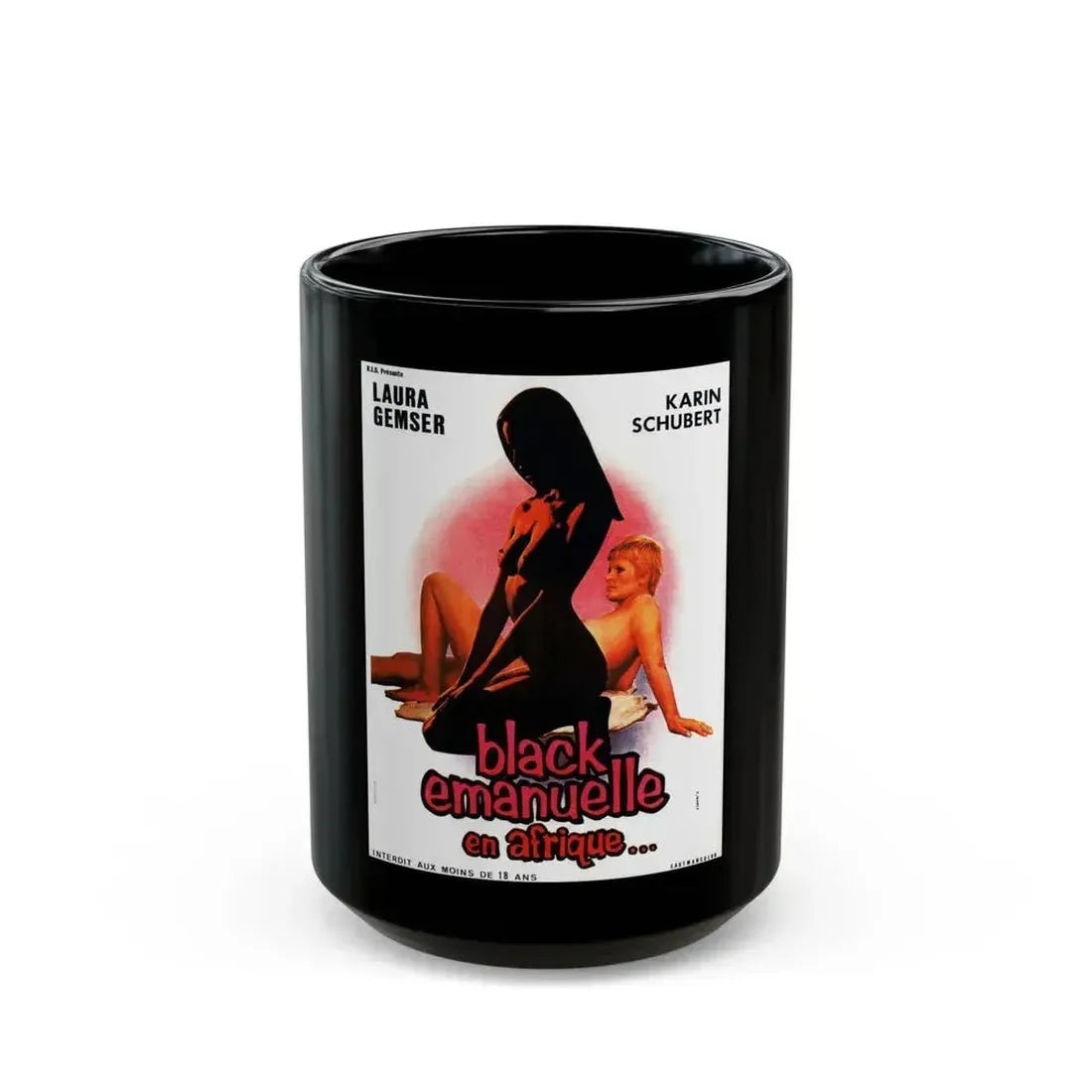 EMANUELLE IN AFRICA 1975 Movie Poster - Black Coffee Mug 15oz - Go Mug Yourself