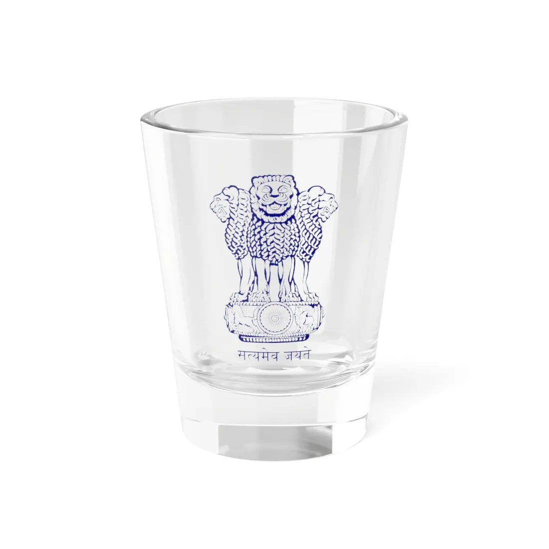 Emblem of India navy blue (India) (Coat of Arms) Shot Glass 1.5oz - Go Mug Yourself