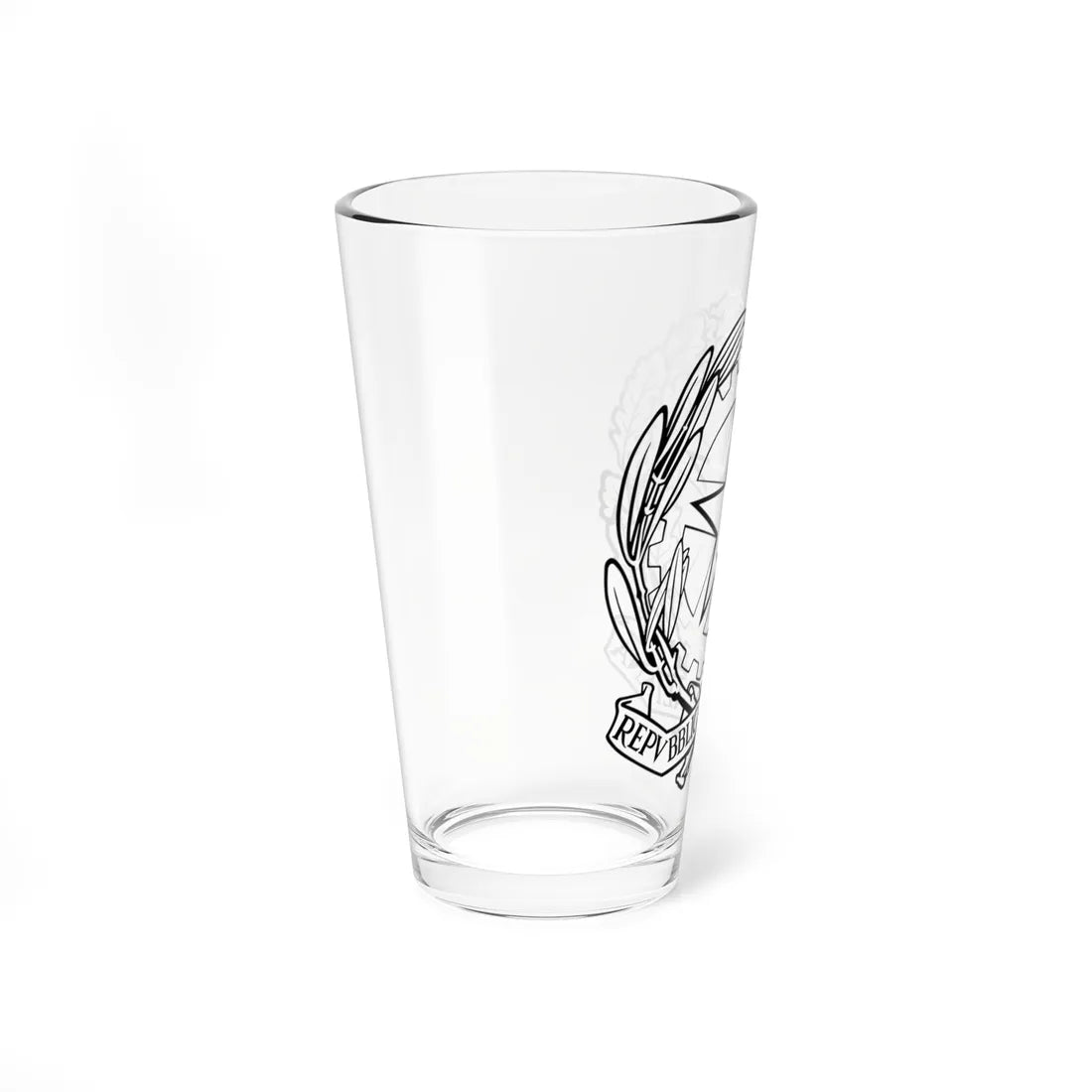 Emblem of Italy black and white without striped background (Italy) (Coat of Arms) Pint Glass 16oz - Go Mug Yourself