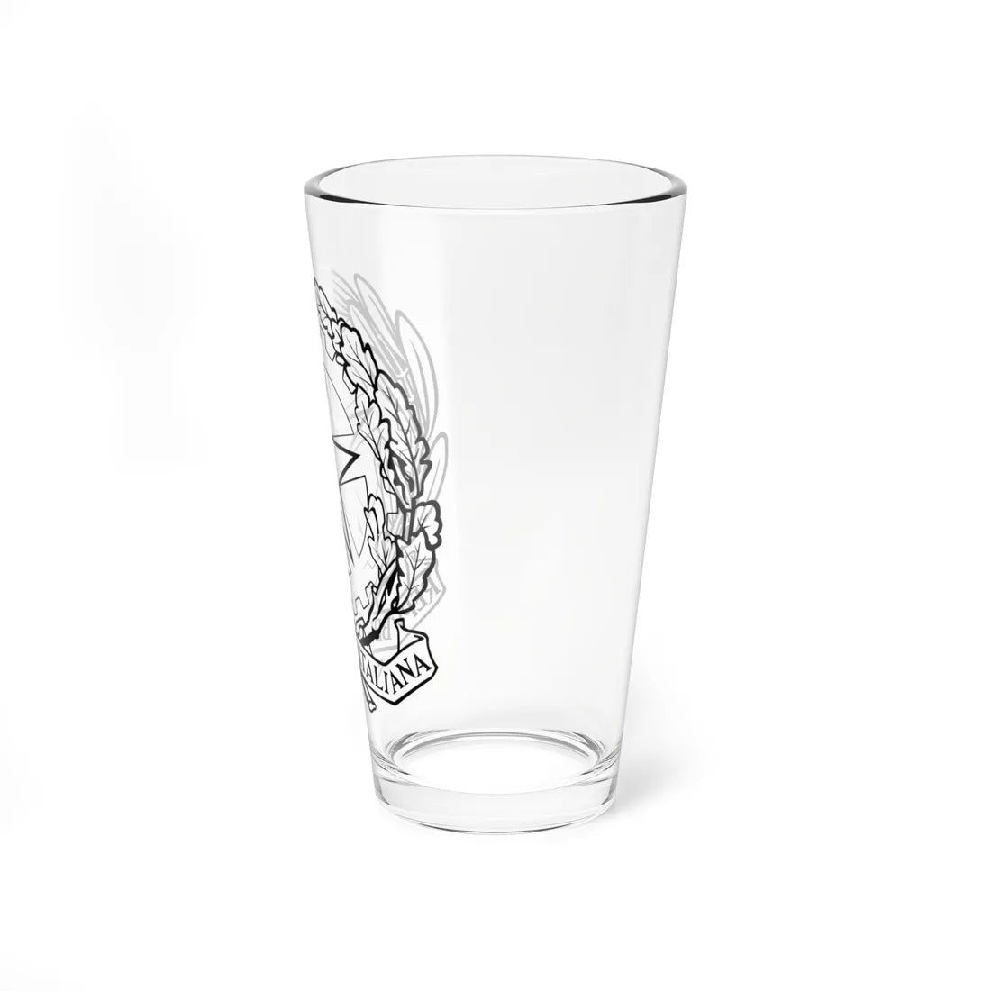 Emblem of Italy black and white without striped background (Italy) (Coat of Arms) Pint Glass 16oz - Go Mug Yourself