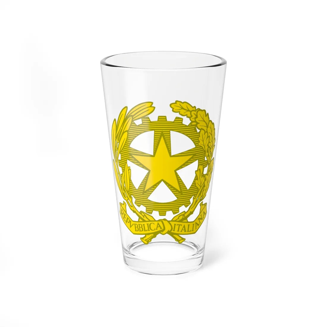 Emblem of Italy golden (Italy) (Coat of Arms) Pint Glass 16oz 16oz - Go Mug Yourself