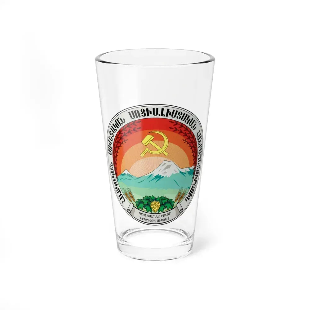 Emblem of the Armenian SSR (1922) - Pint Glass 16oz 16oz - Go Mug Yourself