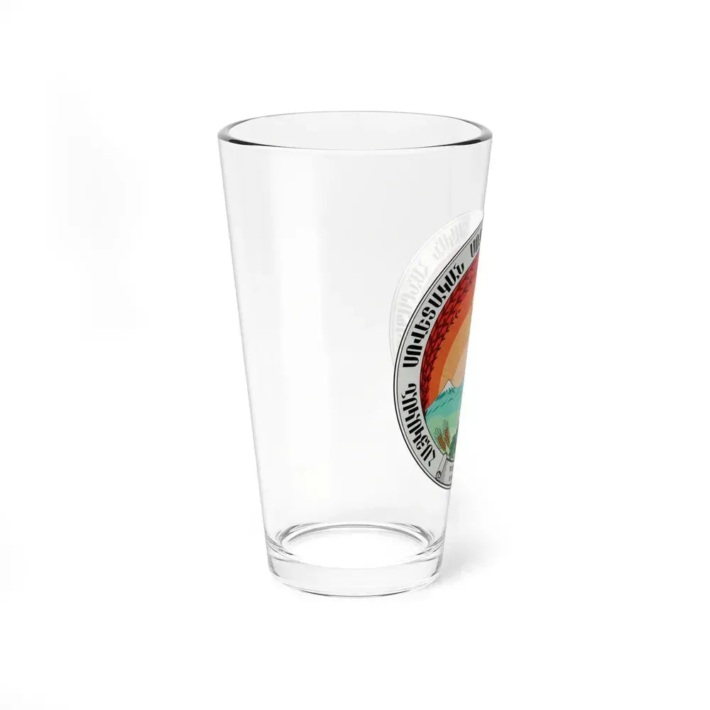 Emblem of the Armenian SSR (1922) - Pint Glass 16oz - Go Mug Yourself